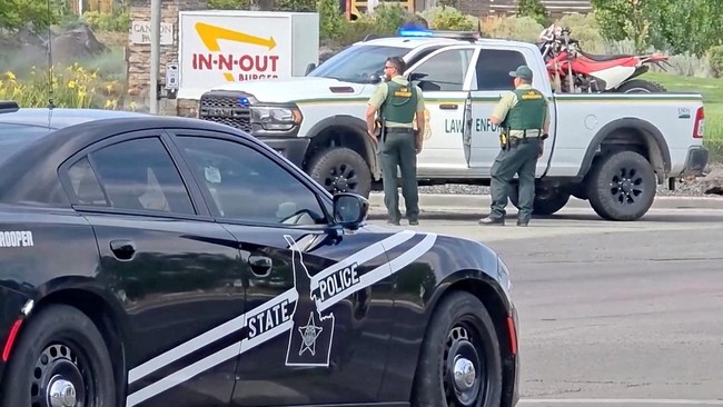 Emergency responders at the site of a fatal shooting incident in Twin Falls, Idaho, U.S., August 1, 2026, in this still image obtained from a video. ABC AFFILIATE KIVI/Handout via REUTERS