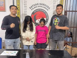 Ditangkap Polisi Usai Nyabu di THM, 2 Cewek Simalungun Nangis