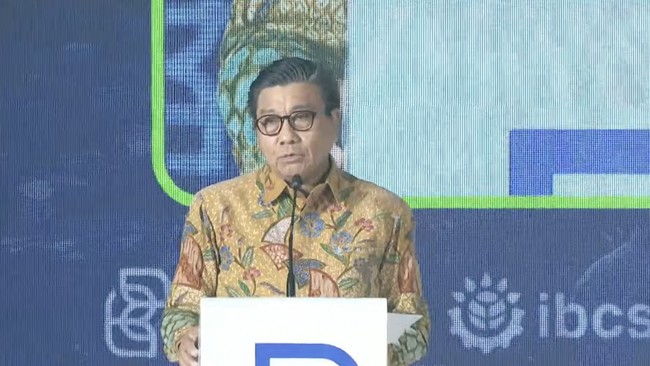 Sihol P. Aritong, President Indonesia Business Council for Sustainable Development (IBCSD) di acara The Bangun Bangsa Coference 2026 di Gedung Bank Mega, Jakarta, Kamis (6/8).