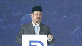 Menteri Perencanaan Pembangunan Nasional (PPN)/Kepala Bappenas, Rachmat Pambudy di The Bangun Bangsa Coference 2026 di Gedung Bank Mega, Jakarta, Kamis (6/8).
