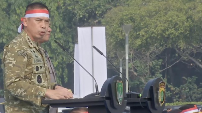 Suasana Apel Kebangsaan Jaga Jakarta, di Lapangan Monas, Sabtu (07/08/2026)