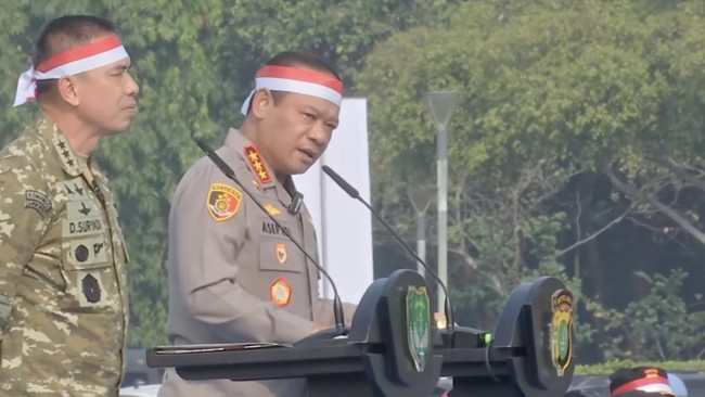 Suasana Apel Kebangsaan Jaga Jakarta, di Lapangan Monas, Sabtu (07/08/2026)