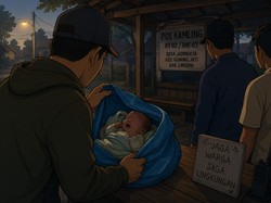 Tangis Bayi dalam Kantong Biru Pecah di Pos Kamling Cirebon