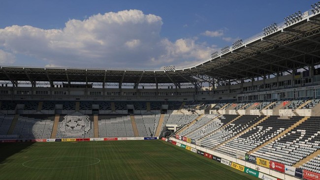 The Chornomorets Stadium, hit by a Russian drone strike amid Russia's attack on Ukraine, in Odesa, Ukraine, August 7, 2026. REUTERS/Nina Liashonok