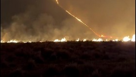 Kebakaran hutan dan lahan kian meluas di area Kaldera Bromo pada Minggu (9/8).