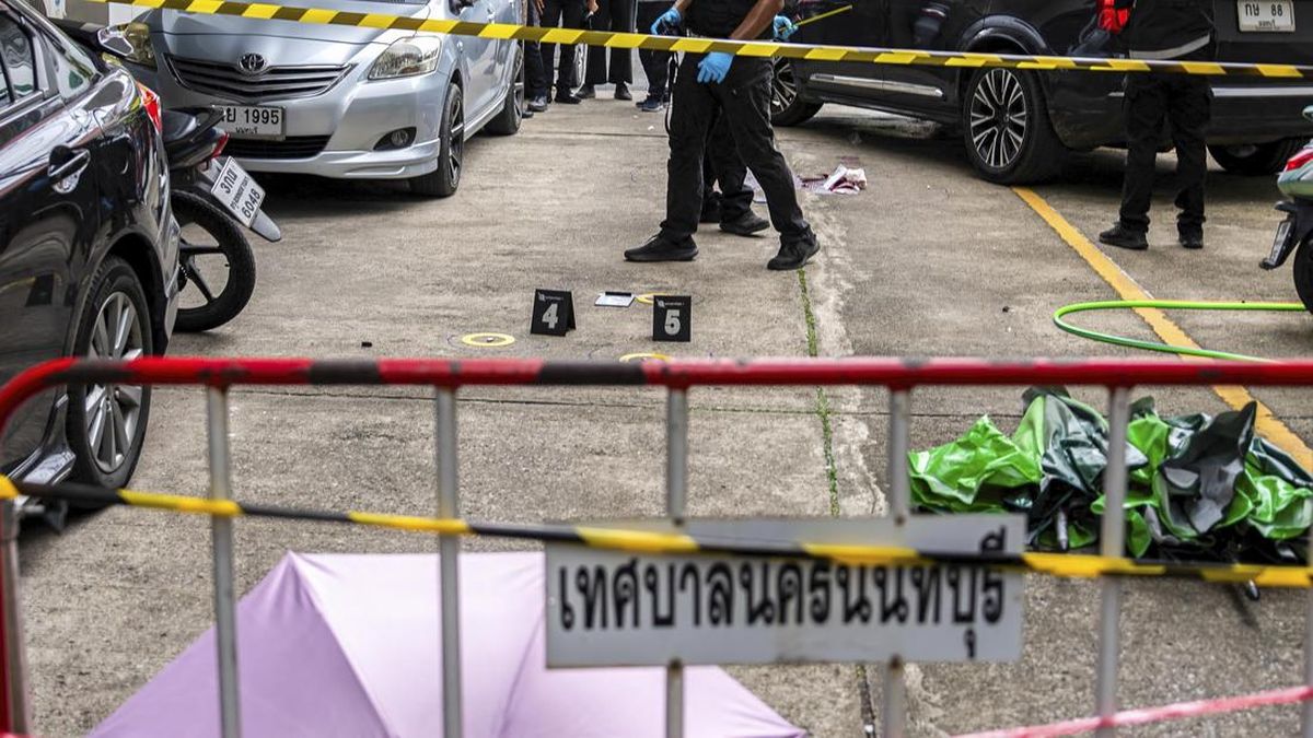 FOTO: TKP Penembakan Pejabat Daerah Thailand Gegara Hutang