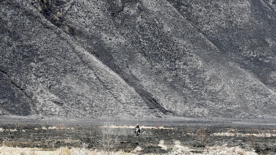 Kebakaran Hutan di Taman Nasional Bromo Tengger Semeru, Probolinggo, Jawa Timur, Minggu (9/8/2026). (REUTERS/Dipta Wahyu)