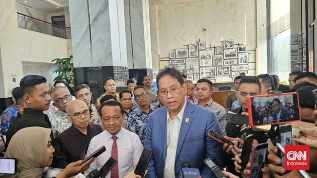Menteri Energi dan Sumber Daya Mineral (ESDM) Bahlil Lahadalia menyambangi kantor Menteri Keuangan Purbaya Yudhi Sadewa pada Selasa (11/8).