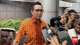 Direktur Utama BEI Jeffrey Hendrik dalam acara Musyawarah Anggota Asosiasi Emiten Indonesia (AEI) 2026 di Hotel Kempinski, Jakarta Pusat, Selasa (11/8).