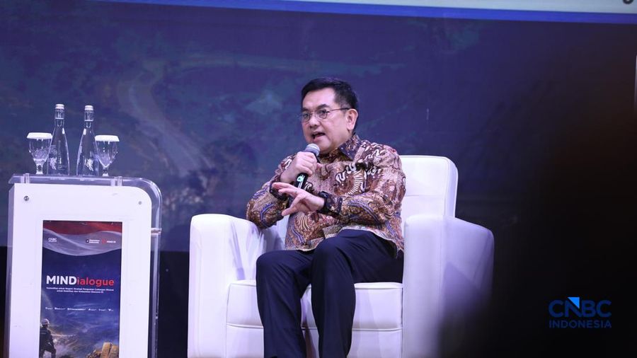 Deputi Bidang Hilirisasi Investasi Strategis Kemengerian Investasi dan Hilirisasi / BKPM, Heldy Satrya Putera menyampaikan pemaparan dalam Mindialogue dengan tema “Komoditas untuk Negeri: Strategi Penguatan Cadangan Mineral untuk Stabilitas dan Kedaulatan Ekonomi RI” di Jakarta, Rabu (12/8/2026).