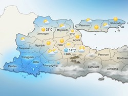 Cuaca Jatim Hari Ini: Lamongan dan Kota Mojokerto Panas 33 Derajat