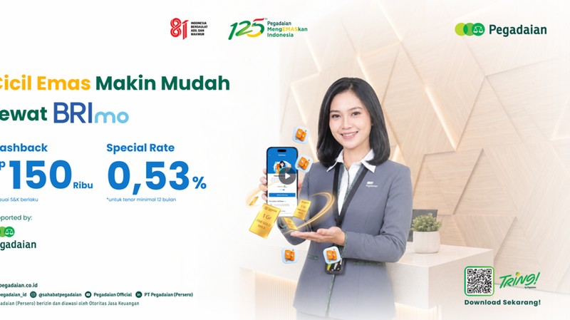 Makin Praktis, Kini Cicil Emas Pegadaian Bisa Lewat Aplikasi BRImo