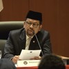 Kepala Badan Komunikasi Pemerintah Republik Indonesia, Muhammad Qodari memberi pemaparan saat Konferensi pers terkait RAPBN & Nota Keuangan Tahun Anggaran 2027