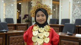 Citra Nur Ramadhani (10), siswi Sekolah Rakyat Terintegrasi (SRT) 67 Pangkajene dan Kepulauan (Pangkep), Sulawesi Selatan.