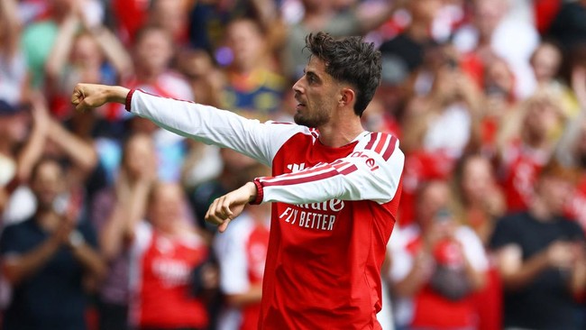 Soccer Football - FA Community Shield - Arsenal v Manchester City - Principality Stadium, Cardiff, Wales, Britain - August 16, 2026 Arsenal's Kai Havertz celebrates scoring their second goal Action Images via Reuters/Matthew Childs