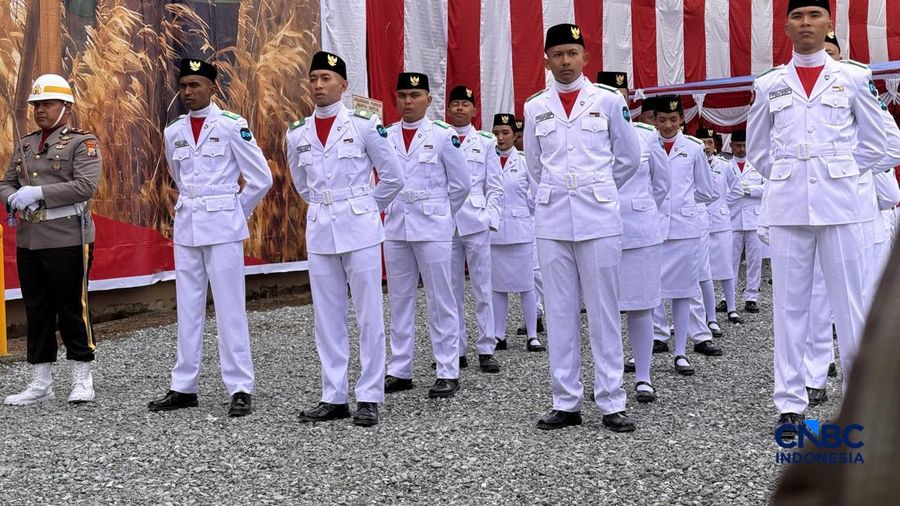 Perayaan HUT Ke-81 RI dari Tambang Freeport di Sport Hall Tembagapura, Mimika, Papua Tengah, Senin (17/8/2026). (CNBC Indonesia/Firda Dwi Muliawati)