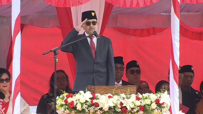 Upacara peringatan HUT ke-81 Kemerdekaan Republik Indonesia yang digelar di PT Freeport Indonesia di Mimika, Papua, Senin (17/8/).