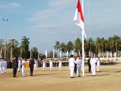 Upacara HUT ke-81 RI, Karyawan Pani Gold Mine Pakai PDL dan APD Penambang