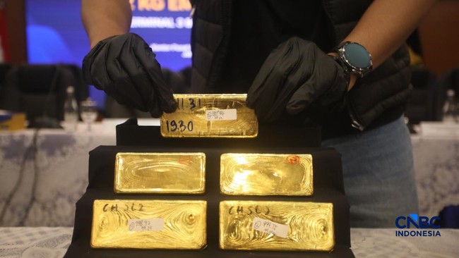 Penampakan 22 Kg Emas Batangan Hasil Penindakan di Bandara-Soetta