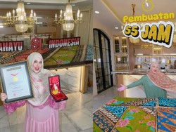 Habiskan 55 Jam, Tasyi Athasyia Dapat Rekor Muri Bikin Kue Batik Terbesar