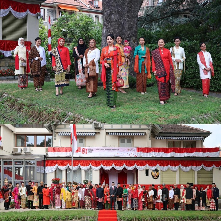 <p>Nadia juga membagikan potret kemeriahan perayaan HUT RI di Permanent Mission of Indonesia to the United Nations. Setiap orang di sana tampak mengenakan pakaian daerah untuk merayakan HUT RI. (Foto: Instagram @nadiasoekarno)</p>