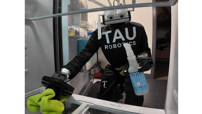 Robot yang dikembangkan Tau Robotics bisa disewa untuk bersih-bersih rumah.