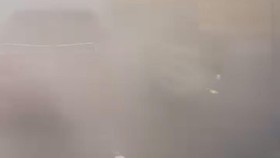 Kabut asap tebal imbas kebakaran hutan dan lahan menyelimuti wilayah Kalimantan Selatan termasuk daerah Liang Anggang, Banjarbaru.