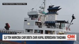 2,6 Ton Narkoba Cair Disita dari Kapal Berbendera Tanzania