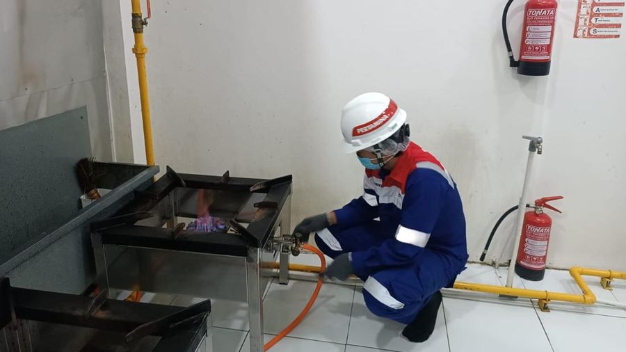 Dapur MBG alias SPPG di Yogyakarta pakai CNG. (CNBC Indonesia/Pratama)
