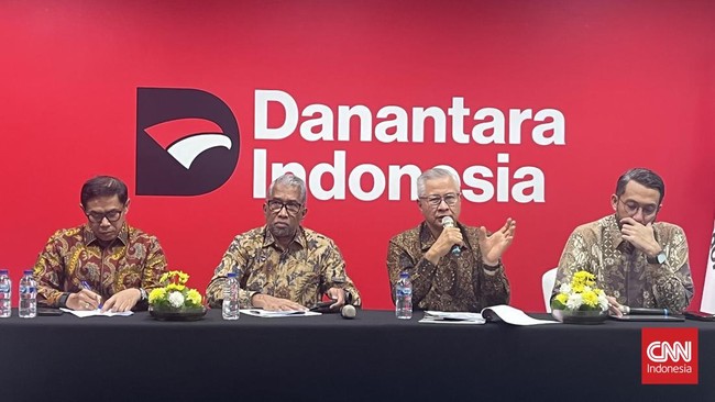 Managing Director Stakeholders Management BPI Danantara Rohan Hafas dalam konferensi pers di Gedung Danantara, Jakarta, Jumat (21/8).
