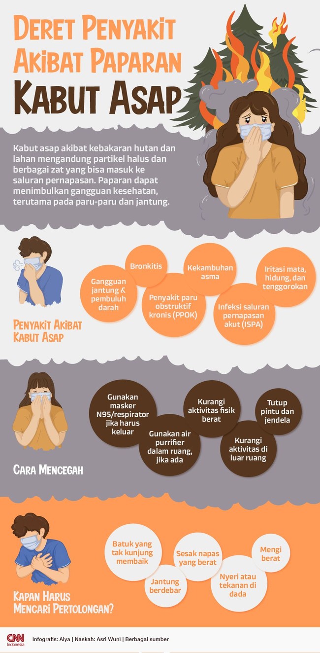 INFOGRAFIS: Deret Penyakit Akibat Paparan Kabut Asap