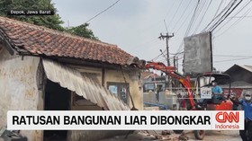 Ratusan Bangunan Liar di Depok Dibongkar