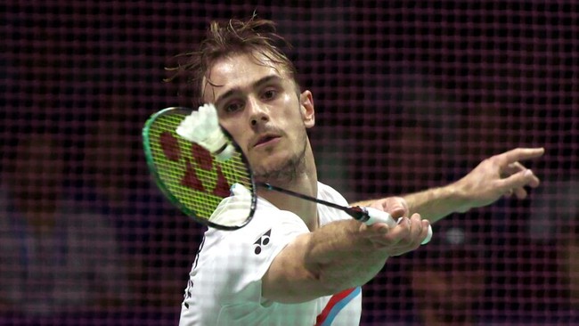 Badminton - BWF World Championships - Indira Gandhi Indoor Stadium, New Delhi, India - August 22, 2026 France's Alex Lanier in action during his semi final match against Canada's Victor Lai REUTERS/Bhawika Chhabra