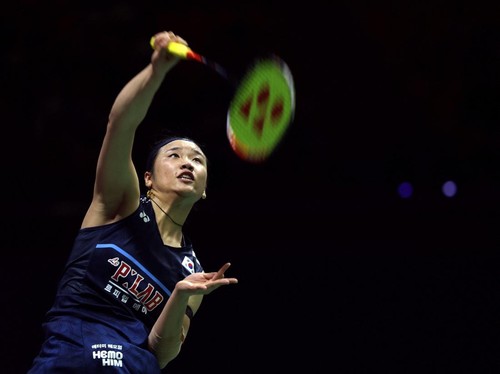 Badminton - BWF World Championships - Indira Gandhi Indoor Stadium, New Delhi, India - August 22, 2026 South Korea's Se-Young An in action during her semi final match against China's Zhi-Yi Wang REUTERS/Bhawika Chhabra