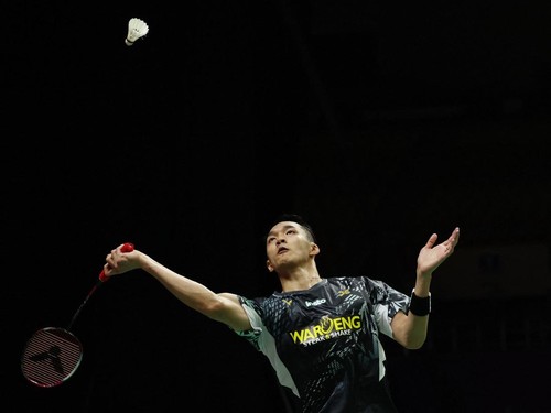 Badminton - BWF World Championships - Indira Gandhi Indoor Stadium, New Delhi, India - August 19, 2026 Indonesia's Jonatan Christie in action during his round of 32 match against Singapore's Jia Heng Teh REUTERS/Bhawika Chhabra
