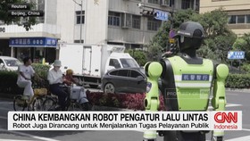 robot China, robot pengatur lalu lintas, teknologi China, robot canggih, teknologi terbaru, robot AI, kecerdasan buatan, inovasi teknologi,