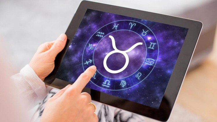 Taurus zodiac sign on tablet