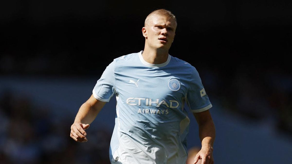 FOTO: Penampakan Rambut Baru Haalland di Man City vs Bournemouth