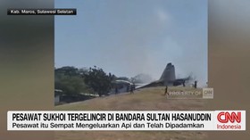 Pesawat Sukhoi Tergelincir di Bandara Sultan Hasanuddin
