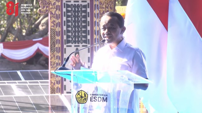 Menteri Energi dan Sumber Daya Mineral (ESDM) Bahlil Lahadalia di peluncurkan Program PLTS 100 GWp, Kab. Jembrana, 25 Agustus 2026