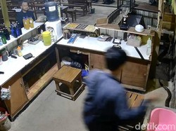 Heboh Piton Besar Masuk Warung Kopi di Pasuruan