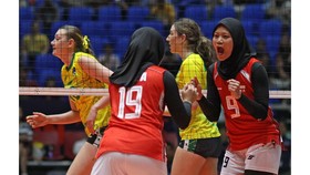 Arsela Nuari (nomor 9), menjadi top skor Timnas Voli Putri Indonesia pada babak grup AVC Women's Continental 2026.