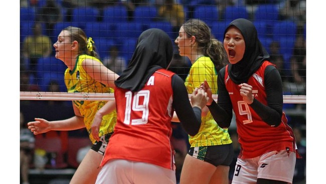 Arsela Nuari (nomor 9), menjadi top skor Timnas Voli Putri Indonesia pada babak grup AVC Women's Continental 2026.