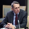 In this pool photograph distributed by Sputnik agency Russia's Foreign Intelligence Service chief Sergei Naryshkin listens as Russia's President chairs a meeting with members of Security Council, Russian government and law enforcement agencies in Mos