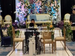 VIral Cinta Terakhir Ayah Hadiri Pernikahan Putrinya Pakai Tabung Oksigen