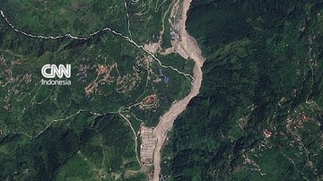 Penampakan via Satelit Usai Banjir Bandang Terjang Nepal-Tibet