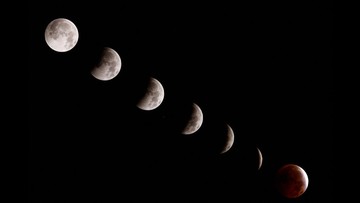 FOTO: Pesona Gerhana Sebagian Blood Moon di Penjuru Dunia