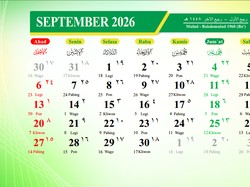 Daftar Weton Jawa September 2026 Lengkap Neptu dan Kalendernya