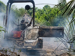 Alat Berat Terbakar di Tengah Karhutla KM 11 Kobar, Asal Api Dipertanyakan