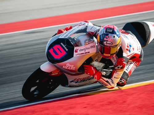 Veda Ega Pratama dari Honda Team Asia tampil kurang impresif pada sesi latihan bebas pertama Moto3 Aragon 2026 di Sirkuit MotorLand Aragon, Jumat (28/8).